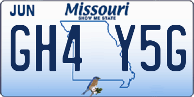 MO license plate GH4Y5G