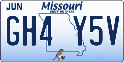 MO license plate GH4Y5V