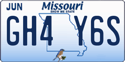 MO license plate GH4Y6S