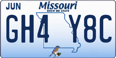 MO license plate GH4Y8C