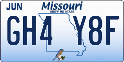 MO license plate GH4Y8F