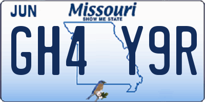 MO license plate GH4Y9R
