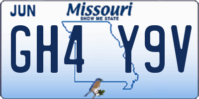 MO license plate GH4Y9V