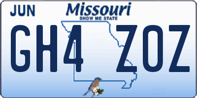 MO license plate GH4Z0Z
