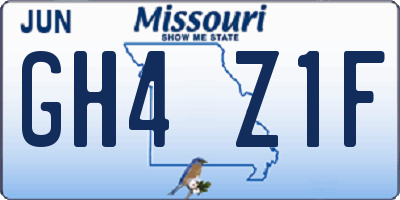 MO license plate GH4Z1F