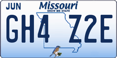 MO license plate GH4Z2E