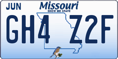 MO license plate GH4Z2F