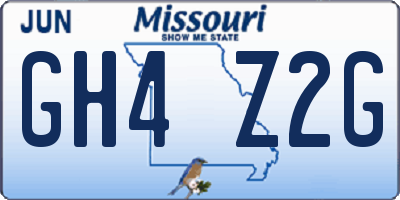 MO license plate GH4Z2G