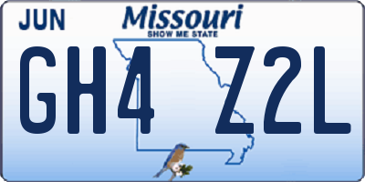 MO license plate GH4Z2L
