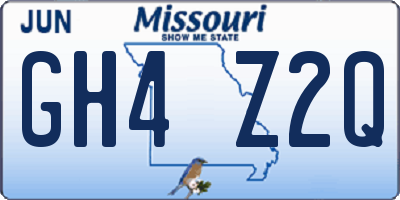 MO license plate GH4Z2Q
