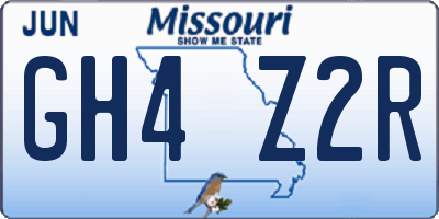 MO license plate GH4Z2R