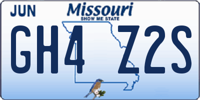 MO license plate GH4Z2S