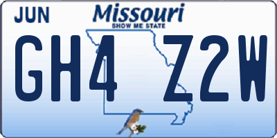 MO license plate GH4Z2W