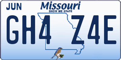 MO license plate GH4Z4E
