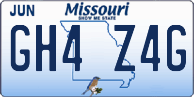 MO license plate GH4Z4G