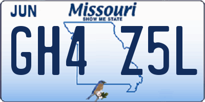MO license plate GH4Z5L