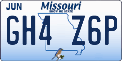 MO license plate GH4Z6P