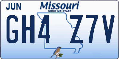 MO license plate GH4Z7V