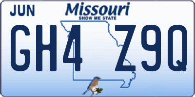 MO license plate GH4Z9Q