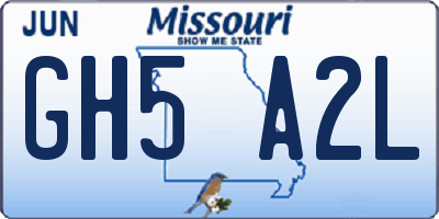 MO license plate GH5A2L