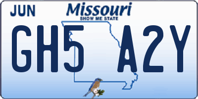 MO license plate GH5A2Y