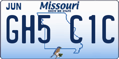MO license plate GH5C1C