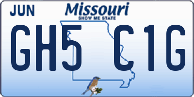 MO license plate GH5C1G