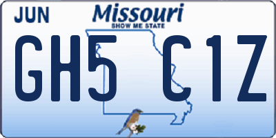 MO license plate GH5C1Z
