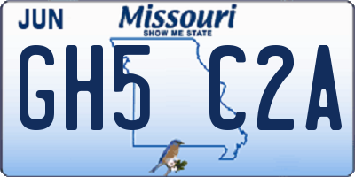 MO license plate GH5C2A