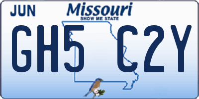 MO license plate GH5C2Y