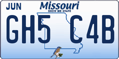 MO license plate GH5C4B