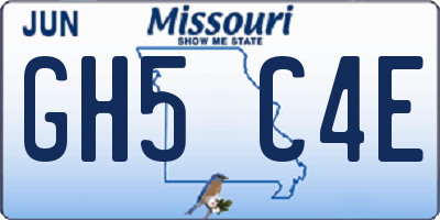 MO license plate GH5C4E