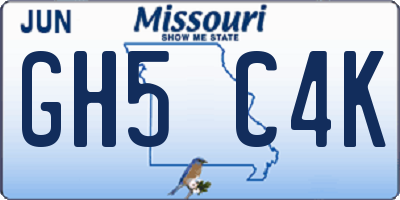 MO license plate GH5C4K