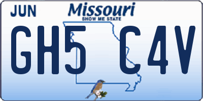 MO license plate GH5C4V