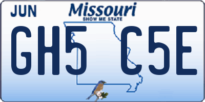 MO license plate GH5C5E