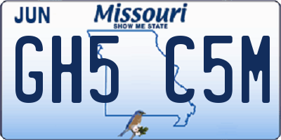 MO license plate GH5C5M