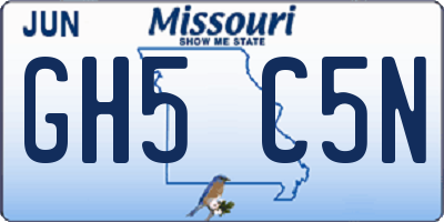 MO license plate GH5C5N