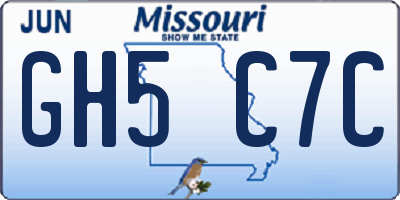 MO license plate GH5C7C