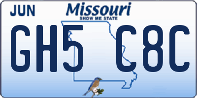 MO license plate GH5C8C