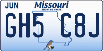 MO license plate GH5C8J
