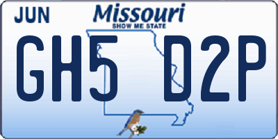 MO license plate GH5D2P