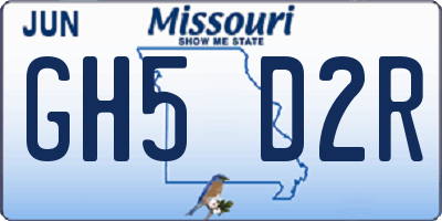 MO license plate GH5D2R
