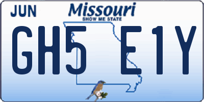 MO license plate GH5E1Y
