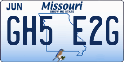 MO license plate GH5E2G