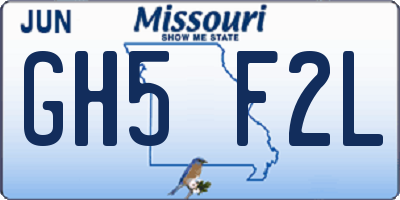 MO license plate GH5F2L