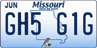 MO license plate GH5G1G