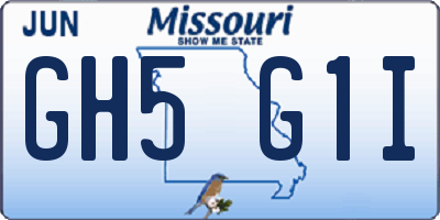 MO license plate GH5G1I