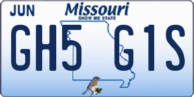MO license plate GH5G1S