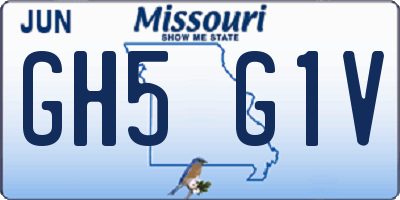MO license plate GH5G1V