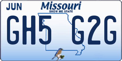 MO license plate GH5G2G